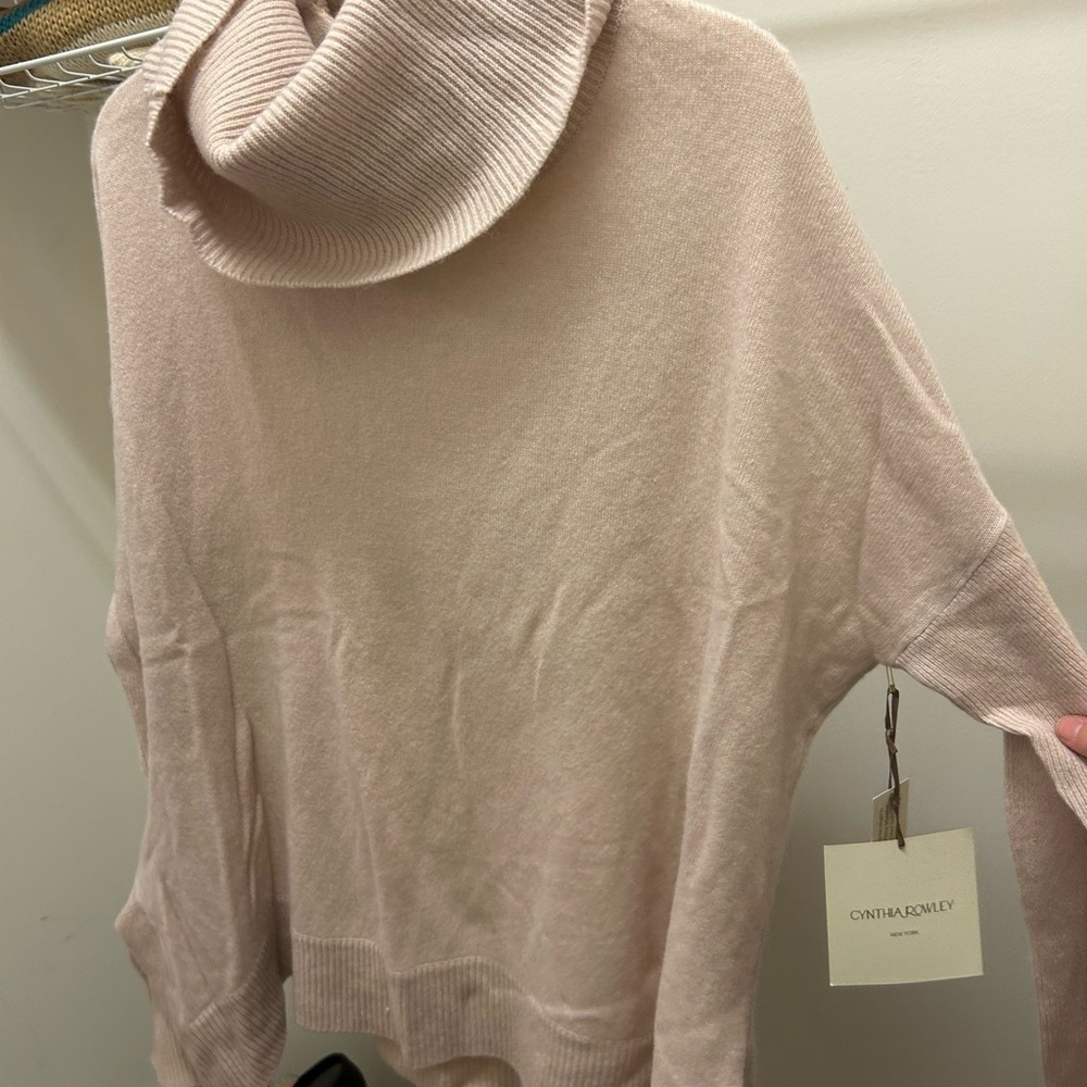 Soft Cynthia Rowley pink oversized sweater.